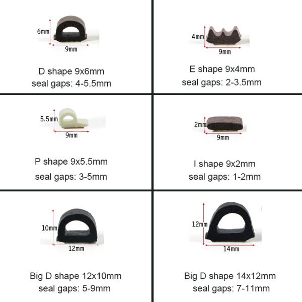 OEM e формирует уплотнение двери Epdm резиновых уплотнений EPDM резиновое 9x4mm