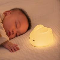 Lâmpada de noite de coelho para crianças Lâmpada linda Lâmpada de 16 cores Toque de silicone para crianças Lâmpada para crianças Lâmpada USB recarregável