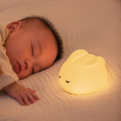 Rabbit Night Light For Kids Lamp Cute Lamp 16 Colors Tap Silicone Kids Night Light For Kids Night Light USB Rechargeable