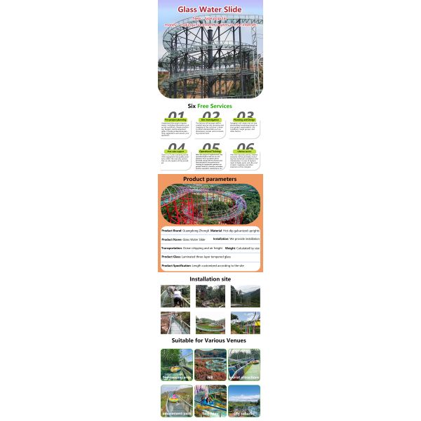 Factory Customization Glass Rafting Water Slide Outdoor Recreational Equipment