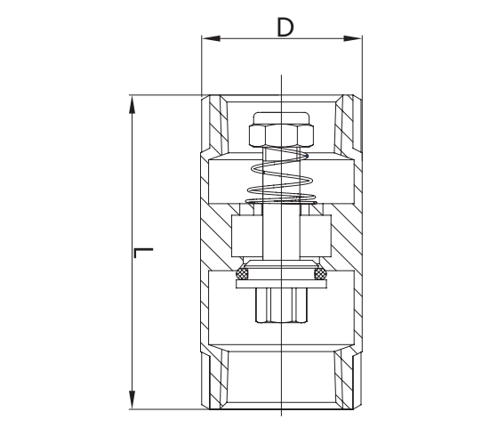 Long Type Dn15 Vertical Lift Check Valve BS 2779 Female X Female