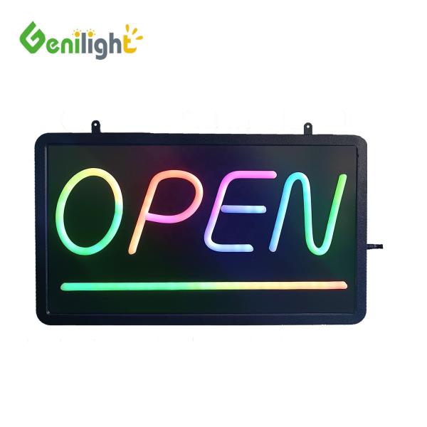 LED à haute luminosité en forme rectangulaire OpenSign pour la publicité commerciale