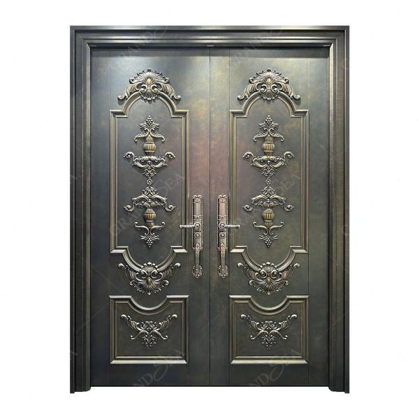 Villa Aluminum Door Stainless Steel   Security Door With Smart Lock Entrance Door  for House