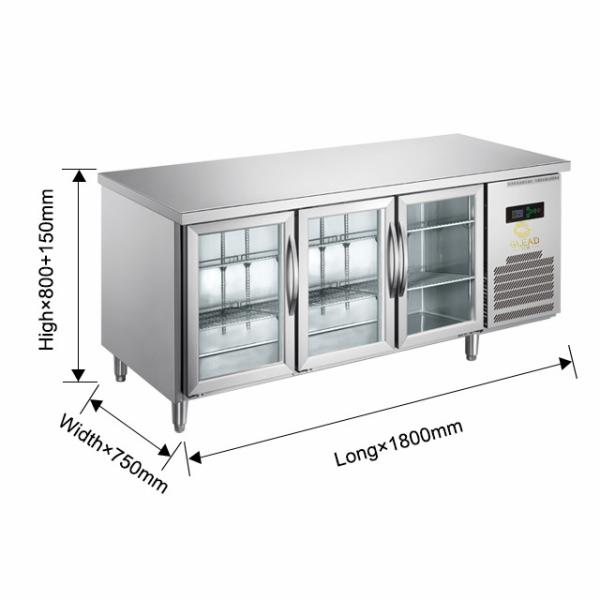 Unidade de refrigeração arrefecida a ar para controlo preciso da temperatura - Refrigerador de portas de vidro duplas Ss304