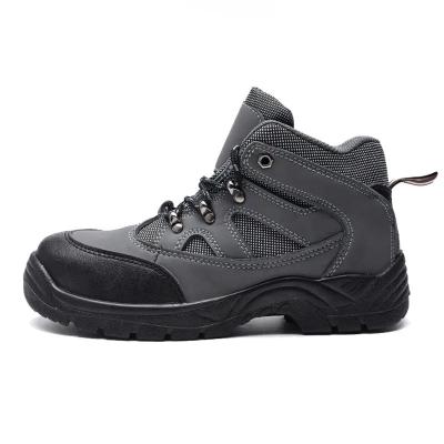 Genuine Leather Grey Shoes S1 / S3 Safety Shoes With Steel Toe And Steel Plate