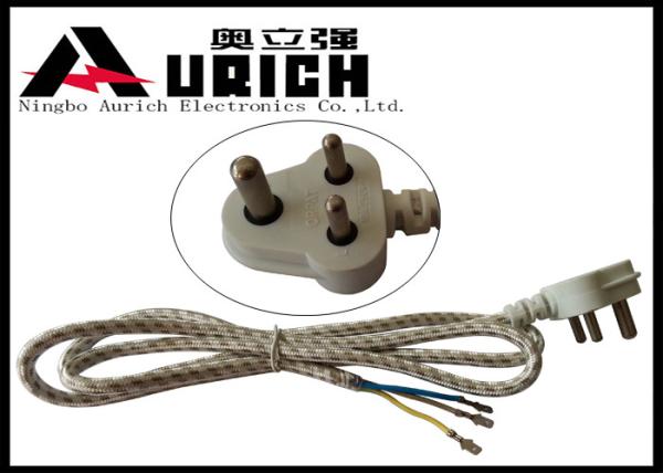 South Africa India Three Prong Electrical Cord 3 Poles 3 Wires For Washer And Dryer
