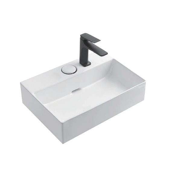 Space Saving White Countertop Sink Durable Rectangular Ceramic Vessel Sink Orin OR8652