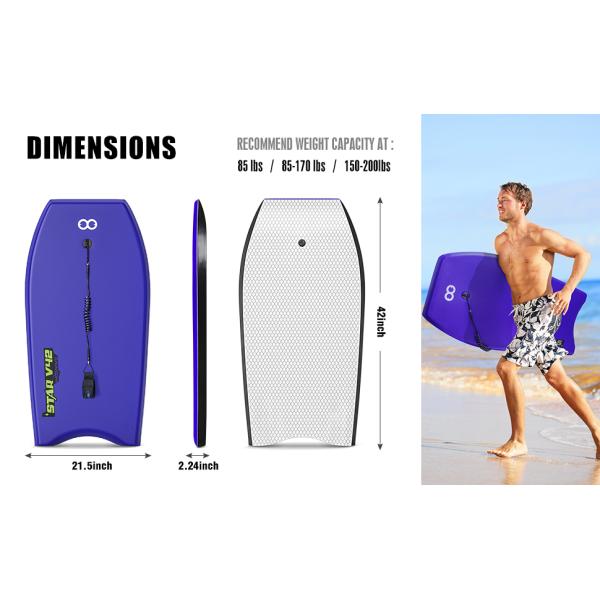 Custom EPS XPE HDPE Bodyboards for Kids 1.97 Inch Thickness Durable Design