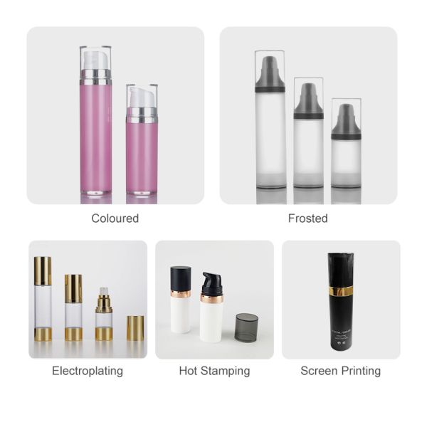 Unique White Cosmetic Packaging 50ml Round Plastic Airless Bottle