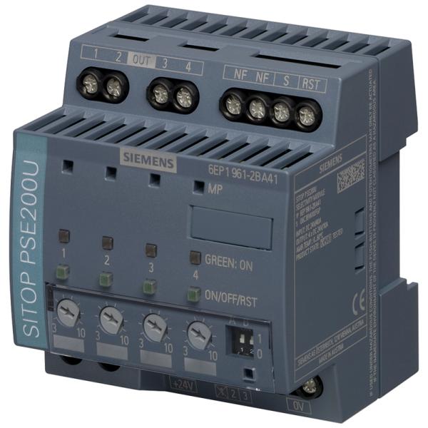 SIEMENS 6EP1961-2BA41 SITOP PSE200U 10 Селективный модуль 4-канального входа: 24 V DC/40 A выход: 24 V DC/4x 10 A порог