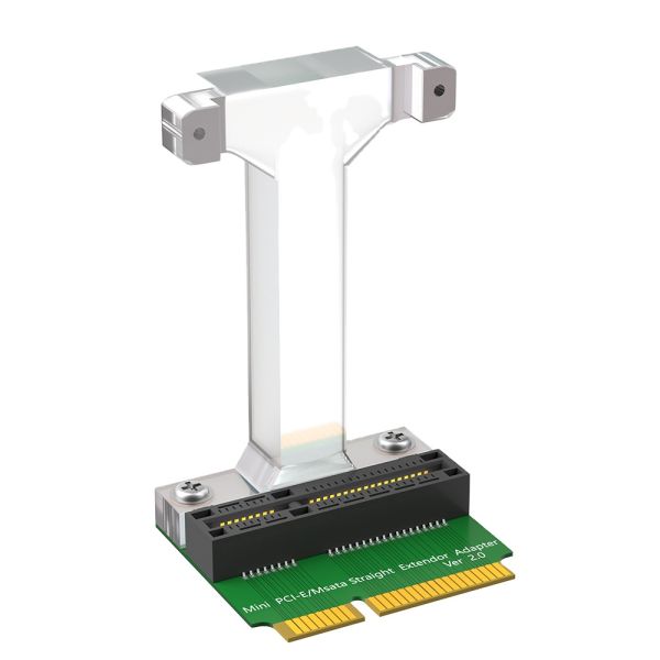 Mini PCI-E/mSATA Adapter with Vertical Installation Pin to Pin Design and Plastic Support Frame for 3G/4G WWAN LTE GPS and MSATA Card
