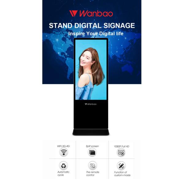 43'' Advertising Kiosk Display , 4k Digital Signage Player 1920x1080