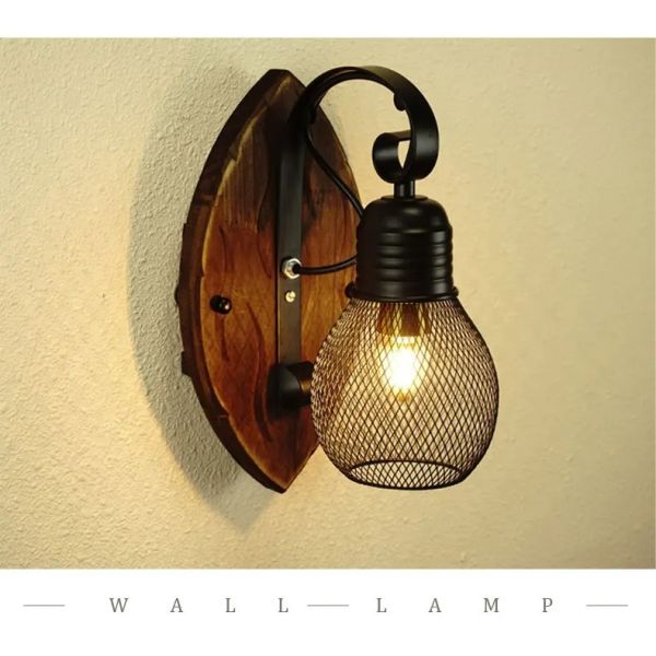Coffee Restaurant Bar Antique Vintage Black Iron Net wall lamp (WH-VR-130)