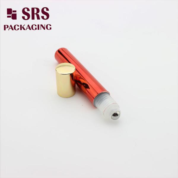 SRS Empty Eye Cream Plastic Roll On Bottle Metalized Red Color 15ml