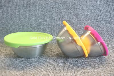 12,14,16cm Durable stainless steel 201 mixing bowl set europe design multi color snack salad mixing bowls