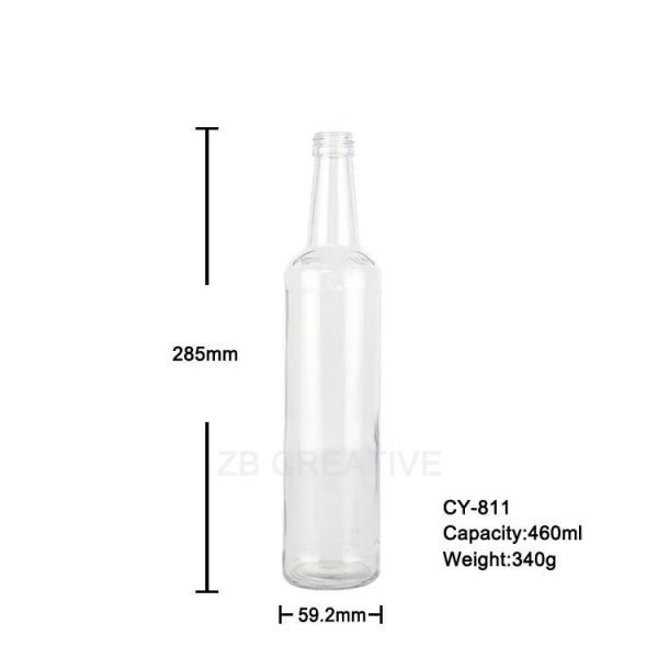 460ml Flint Screw Top Glass Beverage Bottle Refillable Juice Container CY-811
