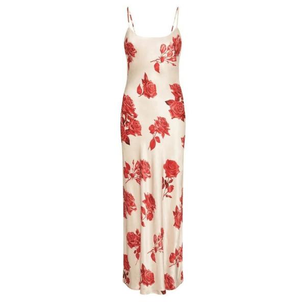 Custom Ladies Floral Casual Dress Long Summer Floral Maxi Satine Dress