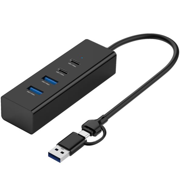 Black USB A C HUB Aluminium Data USB Expansion Hub 4 Port ROSH