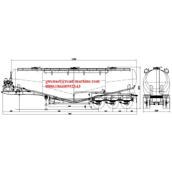 26CBM 8 x 4 Bulk Cement Truck With 371HP Euro II Engine Germany ZF Hydraulic Steering