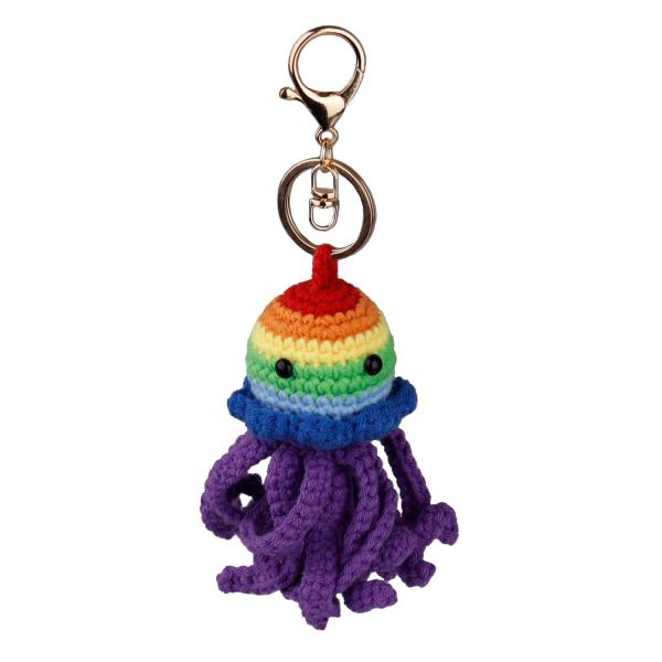 Handmade Crochet Keychain Stuffed Animal Crafts Knitted Crochet Toys - Keychain Accessory- Octopus - Handmade Keychain