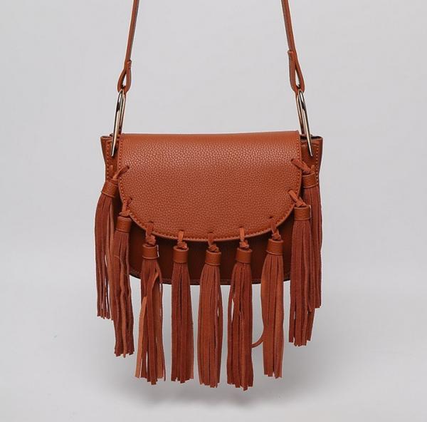 2016 spring and summer tassel leather female Korean tide shoulder diagonal fashion leather bag dumplings