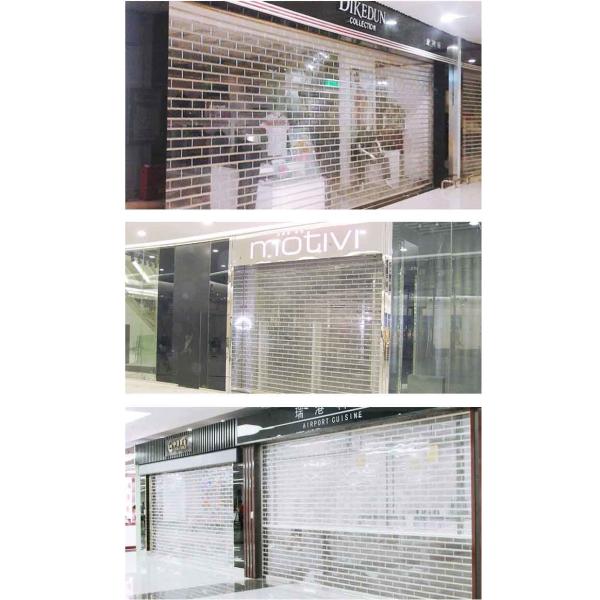 Full View Commercial Glass 8x6 Roll Up Door 50DB Soundproof Automatic Roller Doors