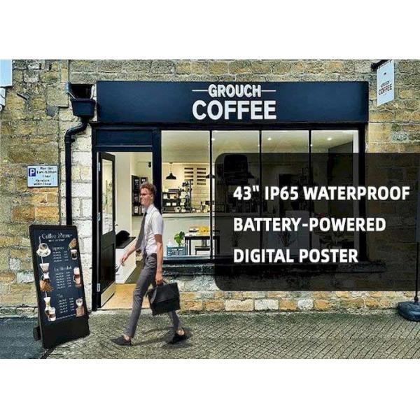 Movable Outdoor Digital Signage Advertising Display High Brightness Waterproof IP65