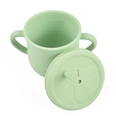 Customizable Silicone Sippy Cup For 6 Month Old Pink And Green