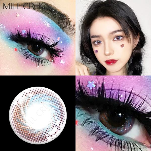 Изготовленный на заказ покрашенный аметист контактирует косметические линзы окуляра на глазах Брауна