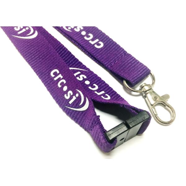 Safety Break Flat Polyester Lanyard With Metal Hook Accessories Size 900*20mm