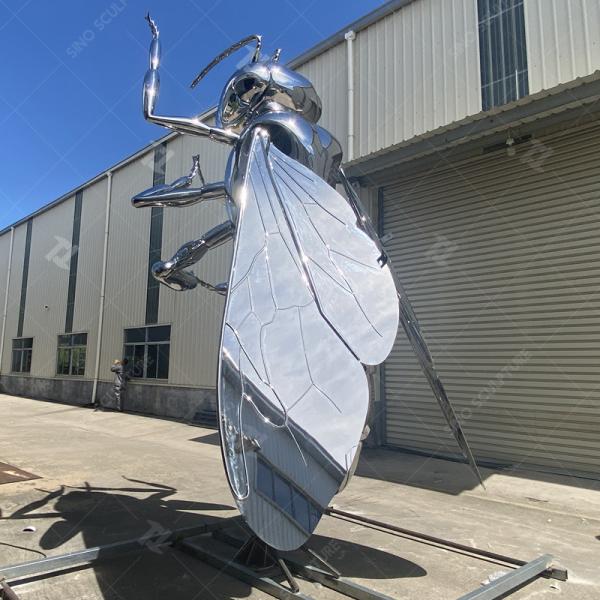Polished Stainless Steel Artists Bee Sculpture 4.8m Height