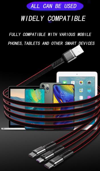 O nylon trançou o carregamento rápido de carregamento do cabo 5A de 1.3m USB 2,0 para IPhone