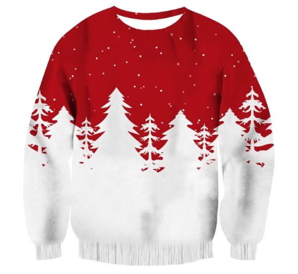 Men's 3D Digital Printing Christmas Long-sleeved Men's Women's Round Neck Sweatshirt