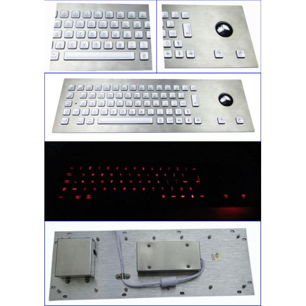 Водоустойчивым загоренная киоском клавиатура металла с Trackball и 64 Водить-Backlit ключами