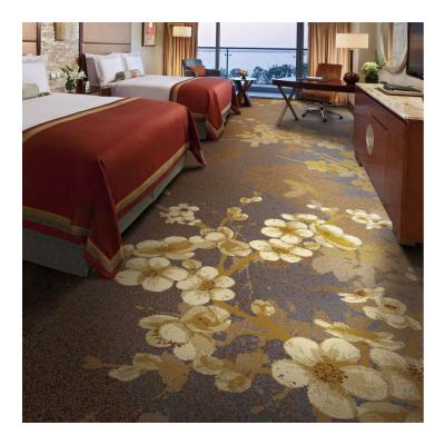 Do tapete luxuoso da hospitalidade da pilha do corte rolo de nylon do tapete da cópia floral para o hotel