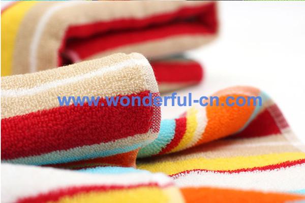 Best quality cheap 100% cotton striped towel bath towel on sale