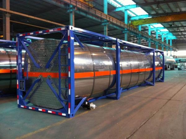 Recipiente líquido químico de aço do tanque do ISO grande 20 pés de cilindro dado forma