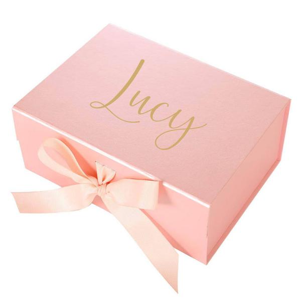 Recyclable Spot UV Jewelry Luxury Magnetic Gift Box With Bow
