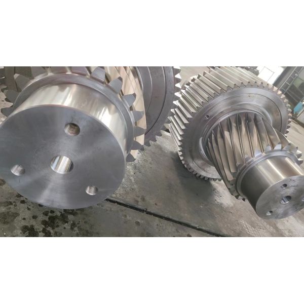 Heavy Duty Forged Shaft with Gear / Gear Shaft for Cement Ball Mill Rotary Kiln