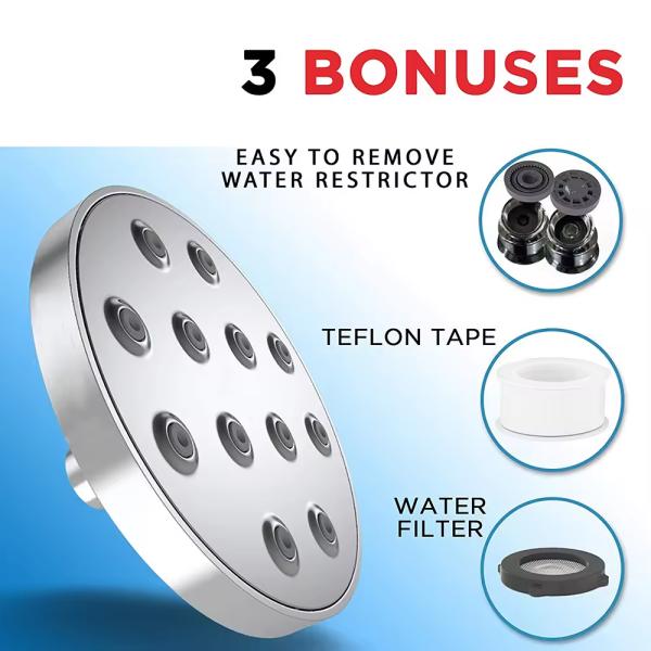 2024 Lizhen High Pressure Large Nozzle Rain Shower Head for Bathroom Ceiling Overhead