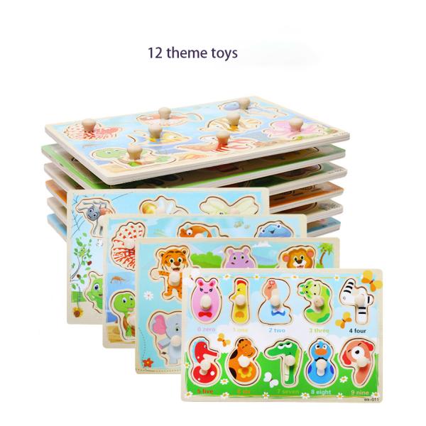 Игрушки Unisex 15cm деревянных животных мозаик деревянные воспитательные