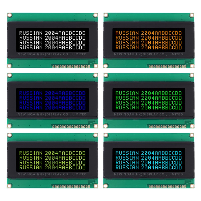 Russian BTN Black Film 2004K Wide Angle Intelligent Electronic LCD Module Character Display Screen