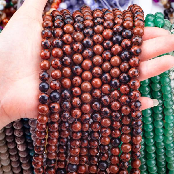 8 мм махагонный яспис полированный гладкий распущенный букет для изготовления ювелирных изделий из ручной работы