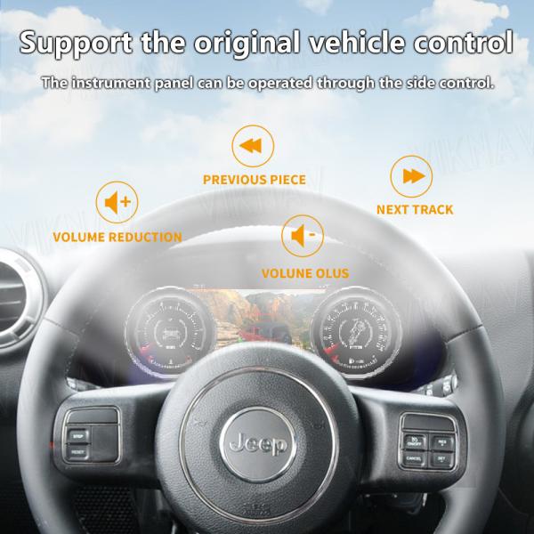 Digital Cluster Linux Screen Car Dashboard For Jeep Wrangler 2011-2017