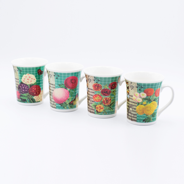 Factory 410ml Decal Fired Summer Coffee Mug Dia 9.6*5.3cm 10.8cmh For Collectible Items Customer