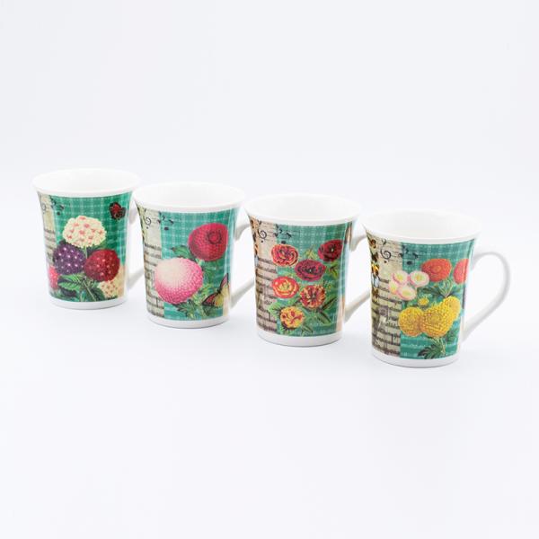 410ml Summer Coffee Mug With Decal Fired Dia 9.6*5.3cm 10.8cmh Design For Collectible Items Customer