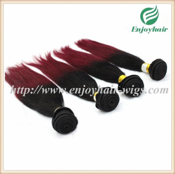 Brazilian virgin hair weave , natural color/99J# 10''-26''length straight hair extension