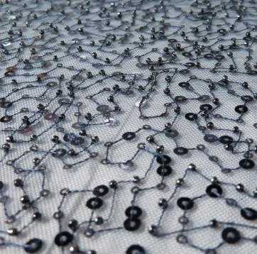 Shining sequins and Beaded Lace Fabric for ladies garment