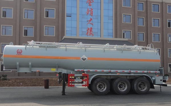 Carbon Steel Oil Storage Tank , Oil Tanker Trailer With Leaf Spring Suspension