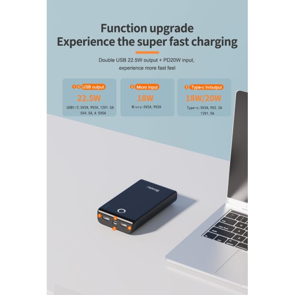 Portable Power Bank 20000 MAh Mobile Charger OEM/ODM Factory Lithium Polymer Battery
